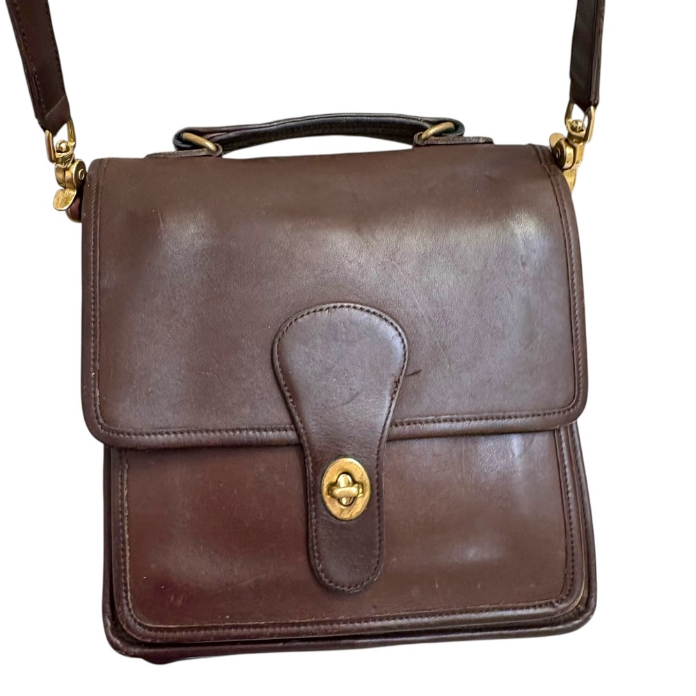 Coach 5150 vintage dark brown leather station bag